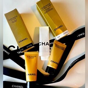 Chanel Lumiere skin care brightening sample and eye cream Sublimage